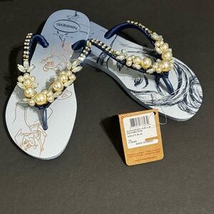 Havaianas (Brazilian Flip-Flops) w/ Fashion Stones Appliqué